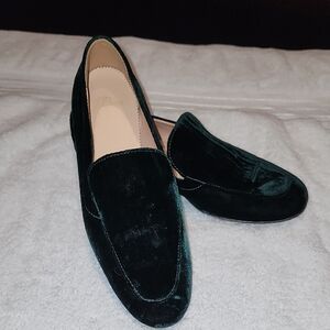 J. CREW Cecile Smoking Slipper in Green Velvet